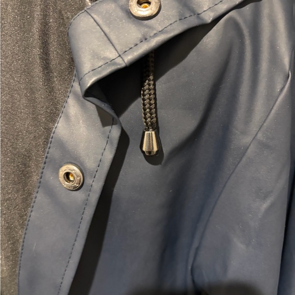 Rains Mens Navy Rain Trench Jacket with Hood - Picture 4 of 5